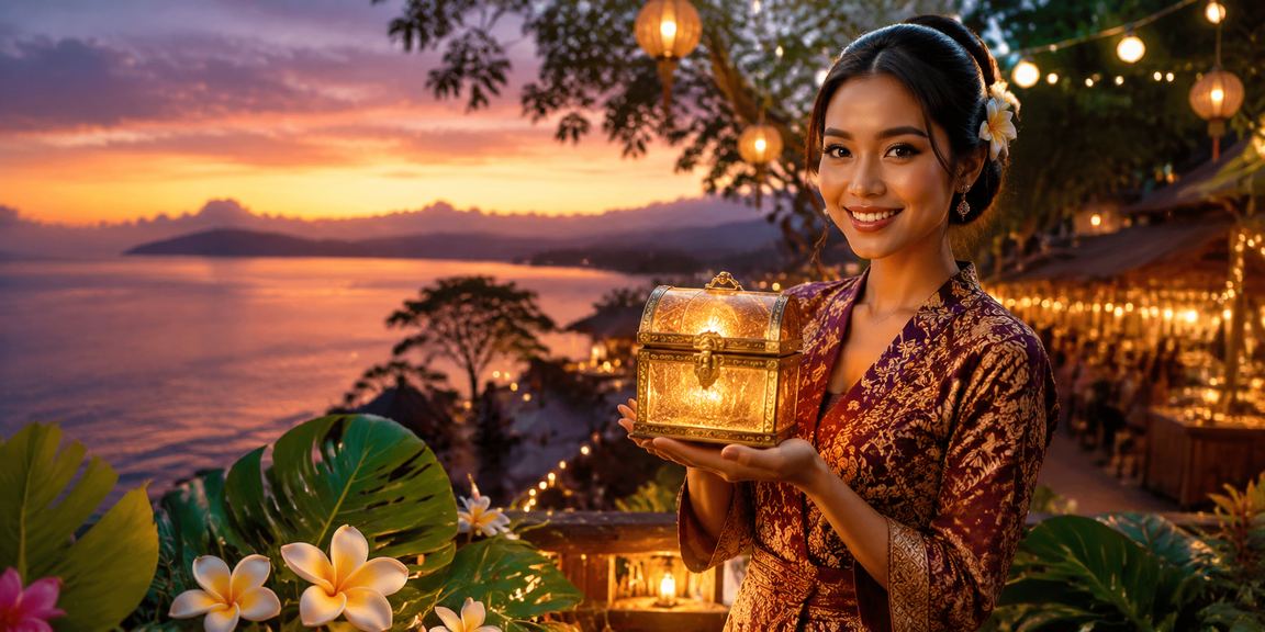 Suasana hiburan kasino malam hari di pasar malam yang ramai dan berwarna